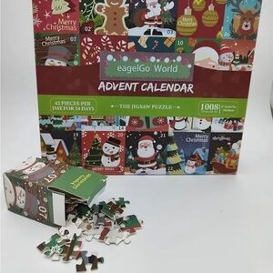Advent Calendar Jigsaw Puzzle 2024-1008 Adult Kids,24 Days Countdown Calendar